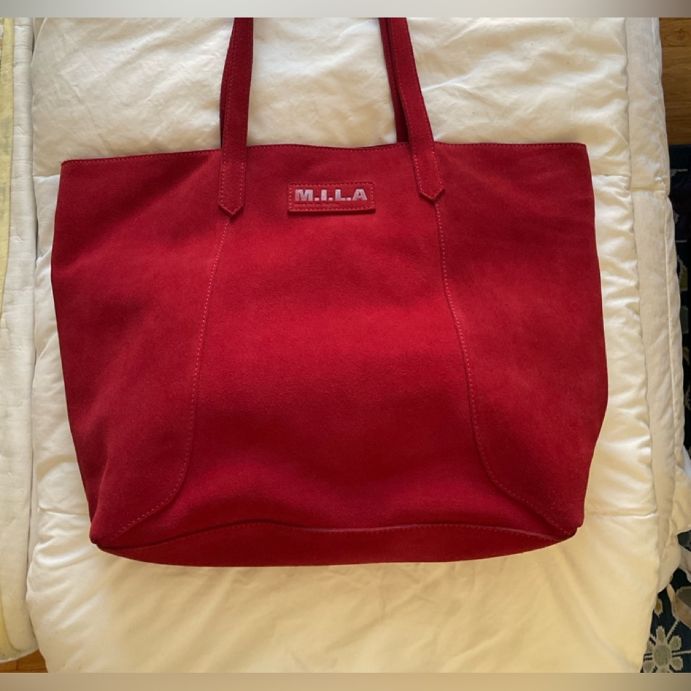 M.I.L.A Suede Tote and Wallet Paprika Red